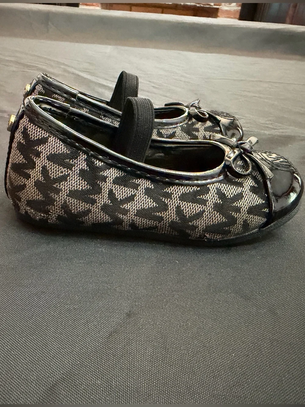 Michael Kors Black Logo Mary Jane Ballet Flats
